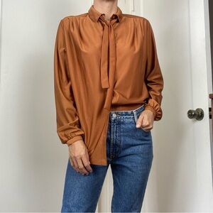 Vintage Ship N Shore Union Made Long Sleeve Nylon Blouse